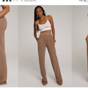 Good American WIDE LEG SWEATPANT in Putty